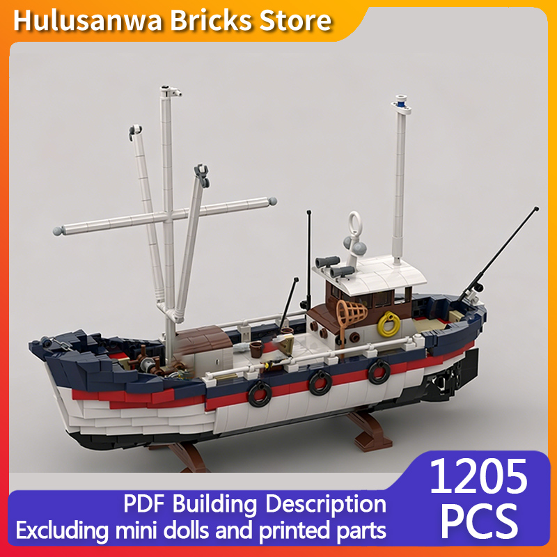 Fishing Equipment Gifts - Ahşap Balıkçı Teknesi Modeli MOC Yapı